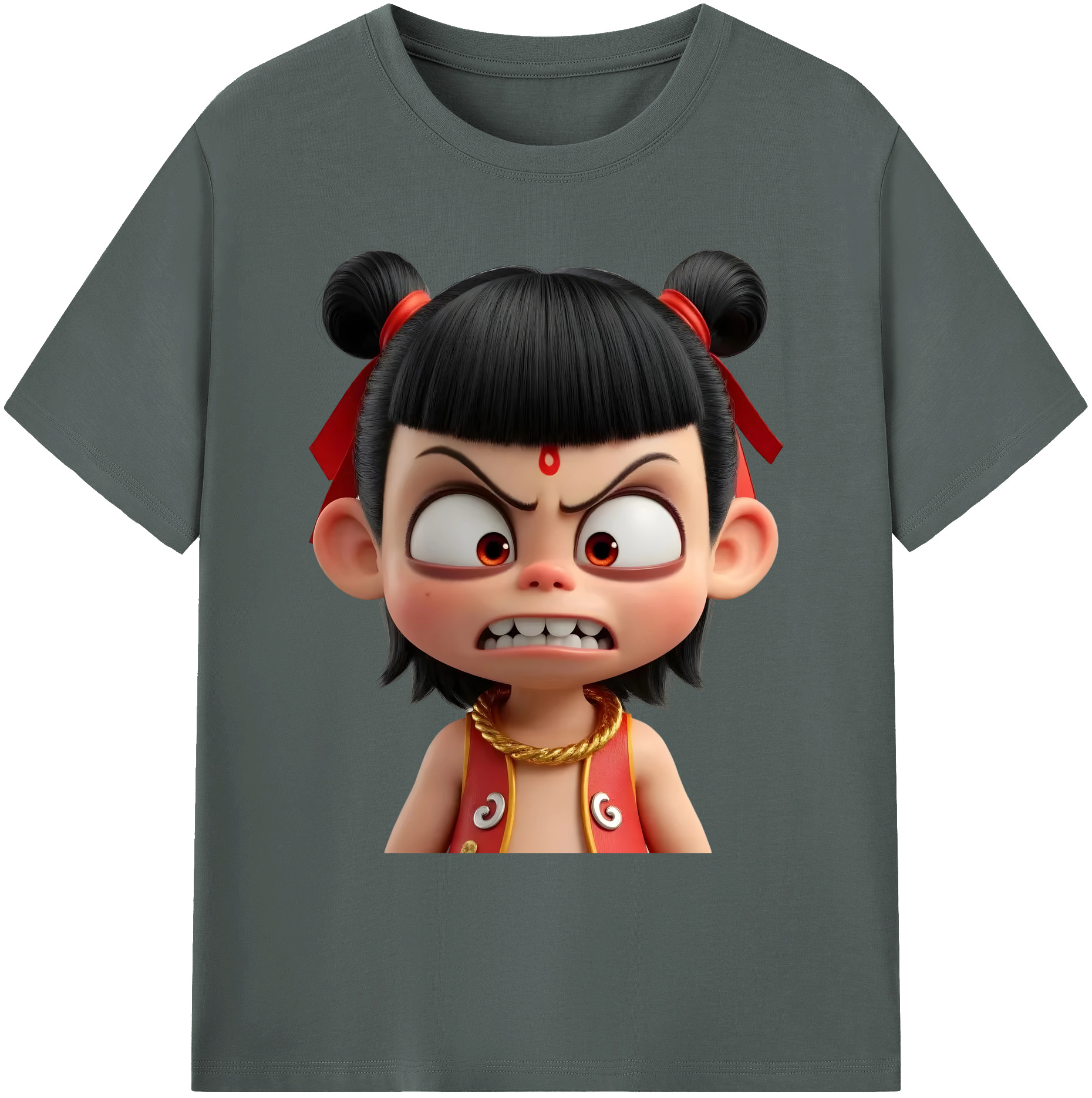 （画像用） Ne Zha 2 ナタ 魔童の大暴れ 綿100％ メンズ半袖Tシャツ｜肌触りやわらか＆通気性